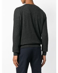 dunkelgrauer Pullover mit einem Rundhalsausschnitt von Ermenegildo Zegna Couture