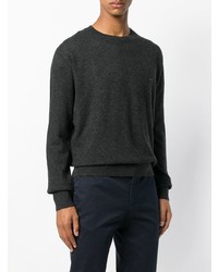 dunkelgrauer Pullover mit einem Rundhalsausschnitt von Ermenegildo Zegna Couture