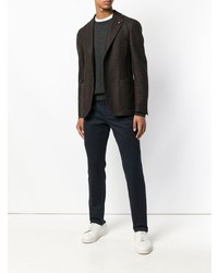 dunkelgrauer Pullover mit einem Rundhalsausschnitt von Ermenegildo Zegna Couture