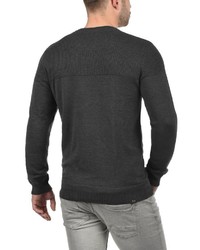 dunkelgrauer Pullover mit einem Rundhalsausschnitt von BLEND