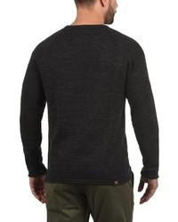 dunkelgrauer Pullover mit einem Rundhalsausschnitt von BLEND