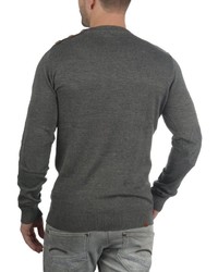 dunkelgrauer Pullover mit einem Rundhalsausschnitt von BLEND