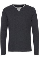 dunkelgrauer Pullover mit einem Rundhalsausschnitt von BLEND