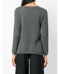 dunkelgrauer Pullover mit einem Rundhalsausschnitt von 'S Max Mara