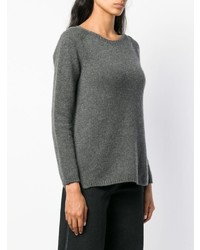 dunkelgrauer Pullover mit einem Rundhalsausschnitt von 'S Max Mara