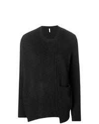 dunkelgrauer Pullover mit einem Rundhalsausschnitt von Boboutic