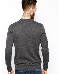 dunkelgrauer Pullover mit einem Rundhalsausschnitt von Asos