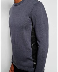 dunkelgrauer Pullover mit einem Rundhalsausschnitt von Asos