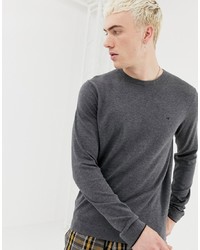 dunkelgrauer Pullover mit einem Rundhalsausschnitt von Calvin Klein
