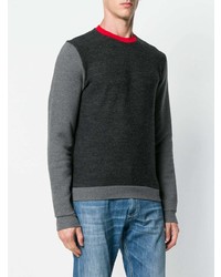 dunkelgrauer Pullover mit einem Rundhalsausschnitt von Dondup