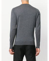 dunkelgrauer Pullover mit einem Rundhalsausschnitt von John Smedley