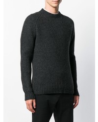 dunkelgrauer Pullover mit einem Rundhalsausschnitt von Woolrich