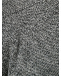 dunkelgrauer Pullover mit einem Rundhalsausschnitt von Saint Laurent