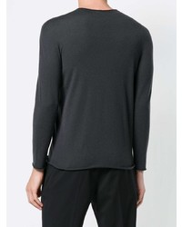 dunkelgrauer Pullover mit einem Rundhalsausschnitt von Giorgio Armani