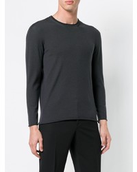 dunkelgrauer Pullover mit einem Rundhalsausschnitt von Giorgio Armani