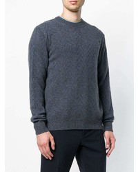 dunkelgrauer Pullover mit einem Rundhalsausschnitt von Salvatore Ferragamo