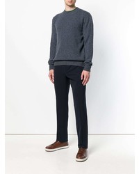 dunkelgrauer Pullover mit einem Rundhalsausschnitt von Salvatore Ferragamo