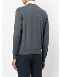 dunkelgrauer Pullover mit einem Rundhalsausschnitt von Moncler