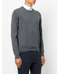 dunkelgrauer Pullover mit einem Rundhalsausschnitt von Moncler