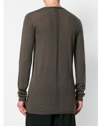 dunkelgrauer Pullover mit einem Rundhalsausschnitt von Rick Owens