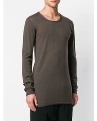 dunkelgrauer Pullover mit einem Rundhalsausschnitt von Rick Owens