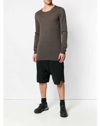 dunkelgrauer Pullover mit einem Rundhalsausschnitt von Rick Owens