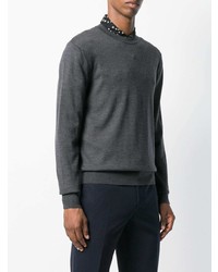 dunkelgrauer Pullover mit einem Rundhalsausschnitt von Dolce & Gabbana