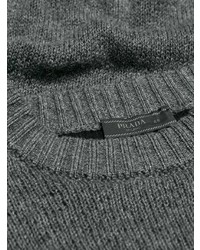 dunkelgrauer Pullover mit einem Rundhalsausschnitt von Prada