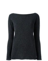 dunkelgrauer Pullover mit einem Rundhalsausschnitt von Fashion Clinic Timeless