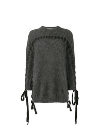 dunkelgrauer Pullover mit einem Rundhalsausschnitt von Fendi