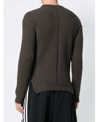 dunkelgrauer Pullover mit einem Rundhalsausschnitt von Rick Owens