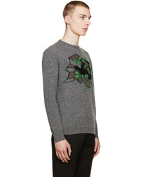 dunkelgrauer Pullover mit einem Rundhalsausschnitt von Christopher Kane