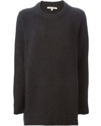 dunkelgrauer Pullover mit einem Rundhalsausschnitt von Hache