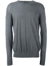 dunkelgrauer Pullover mit einem Rundhalsausschnitt von Hackett