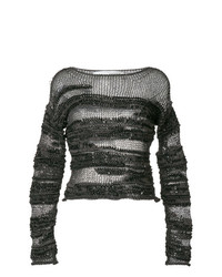 dunkelgrauer Pullover mit einem Rundhalsausschnitt von Isabel Benenato