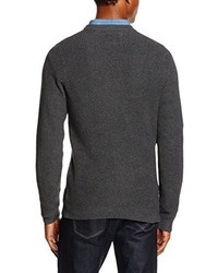 dunkelgrauer Pullover mit einem Rundhalsausschnitt von Jack & Jones