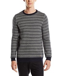 dunkelgrauer Pullover mit einem Rundhalsausschnitt von JACK & JONES PREMIUM