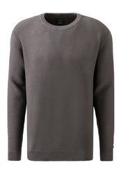 dunkelgrauer Pullover mit einem Rundhalsausschnitt von John Devin