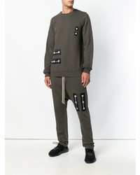 dunkelgrauer Pullover mit einem Rundhalsausschnitt von Rick Owens DRKSHDW