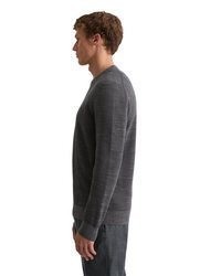 dunkelgrauer Pullover mit einem Rundhalsausschnitt von Marc O'Polo
