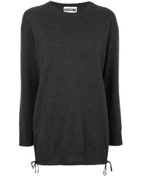 dunkelgrauer Pullover mit einem Rundhalsausschnitt von Moschino