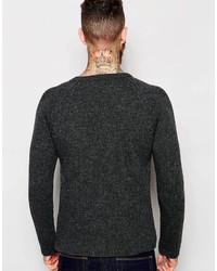dunkelgrauer Pullover mit einem Rundhalsausschnitt von Nudie Jeans