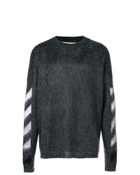 dunkelgrauer Pullover mit einem Rundhalsausschnitt von Off-White