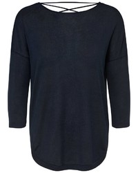 dunkelgrauer Pullover mit einem Rundhalsausschnitt von Only