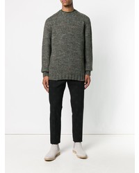 dunkelgrauer Pullover mit einem Rundhalsausschnitt von Etro