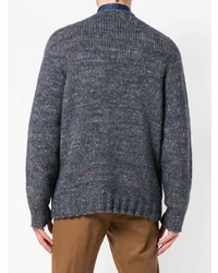 dunkelgrauer Pullover mit einem Rundhalsausschnitt von Etro