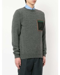 dunkelgrauer Pullover mit einem Rundhalsausschnitt von Kolor
