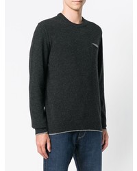 dunkelgrauer Pullover mit einem Rundhalsausschnitt von Woolrich