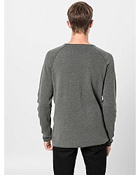 dunkelgrauer Pullover mit einem Rundhalsausschnitt von REVIEW