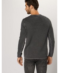 dunkelgrauer Pullover mit einem Rundhalsausschnitt von REVIEW